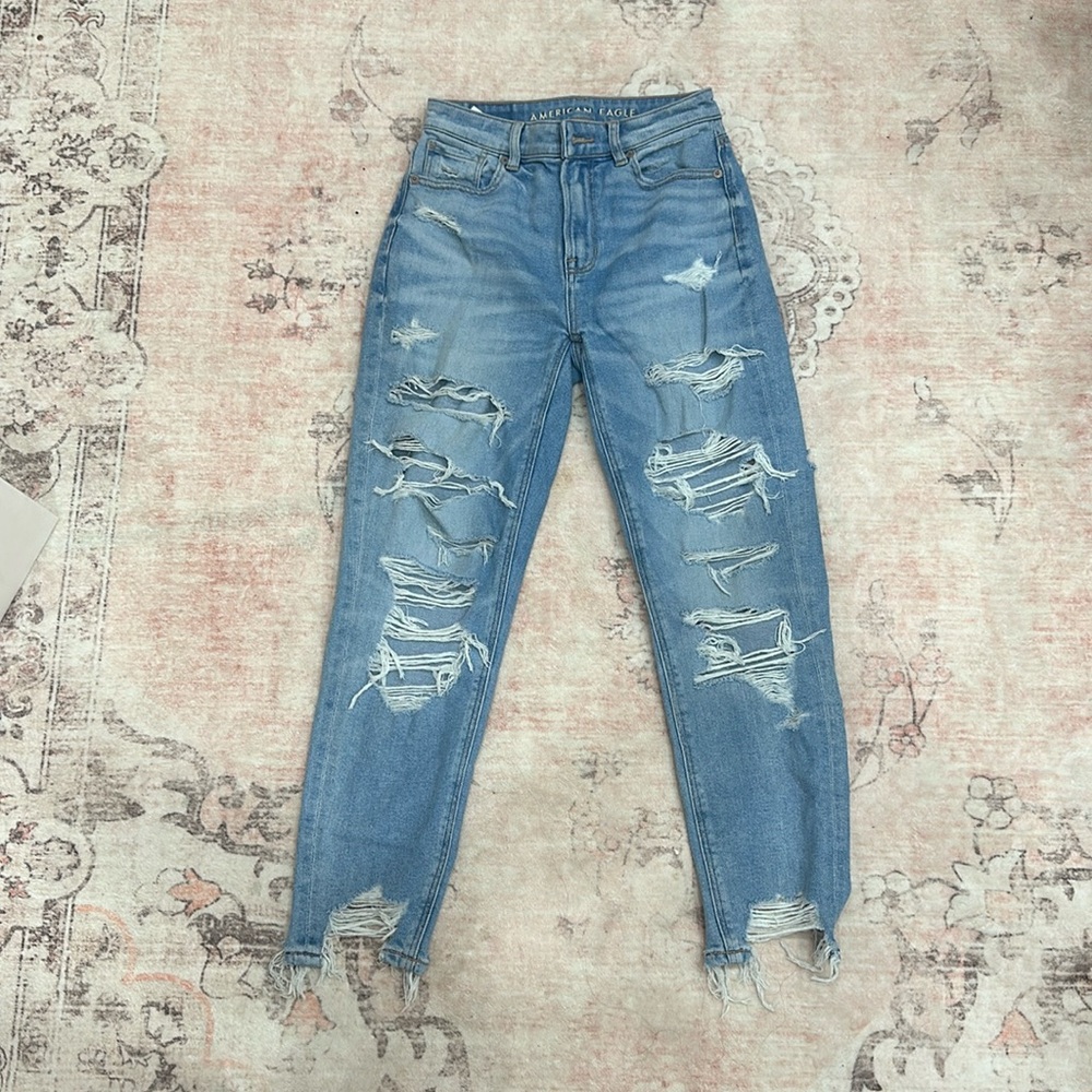 American Eagle High Waisted Distressed Jeans